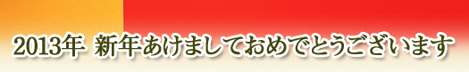 2013年 新年あけましておめでとうございます。